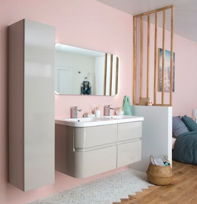 Meuble Sous Vasque A Suspendre Cooke Lewis Voluto Grege 4 Tiroirs 120 Cm Castorama