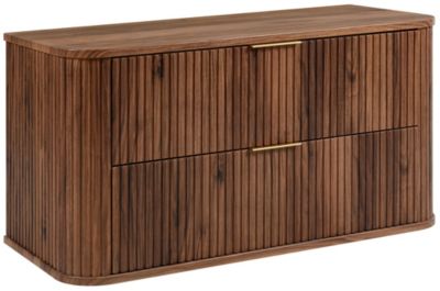 Meuble sous-vasque à suspendre GLAMOUR coloris noyer foncé 100 cm