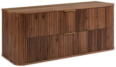 Meuble sous-vasque à suspendre GLAMOUR coloris noyer foncé 120 cm