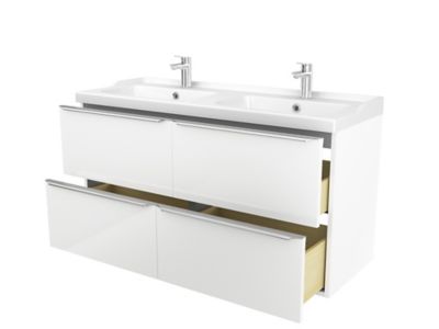 Meuble Sous Vasque A Suspendre Goodhome Imandra Blanc 120 Cm Plan Vasque Lana Castorama