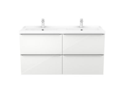 Meuble Sous Vasque A Suspendre Goodhome Imandra Blanc 120 Cm Plan Vasque Nira Castorama