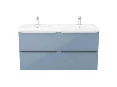 Meuble Sous Vasque A Suspendre Goodhome Imandra Bleu 120 Cm Plan Lana Castorama