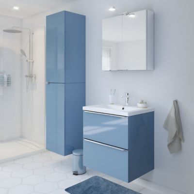 Meuble sous vasque à suspendre GoodHome Imandra bleu 60 cm | Castorama