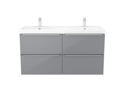 Meuble Sous Vasque A Suspendre Goodhome Imandra Gris 120 Cm Plan Vasque Lana Castorama