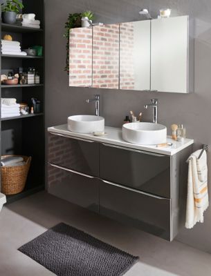 Meuble Sous Vasque A Suspendre Goodhome Imandra Gris Taupe 120 Cm Plan De Toilette Marloes Castorama