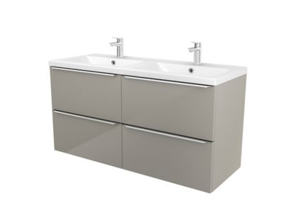 Meuble Sous Vasque A Suspendre Goodhome Imandra Taupe 120 Cm Plan Vasque Mila Castorama