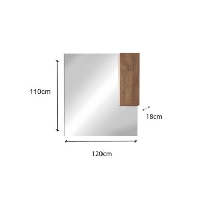 Meuble sous-vasque suspendu 122 cm Chêne noisette + vasque + miroir led - STARS