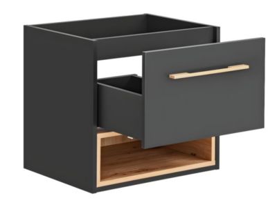 Meuble sous vasque suspendu anthracite - 60 cm - YANGRA
