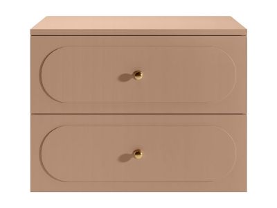 Meuble sous vasque suspendu avec planche  - Vieux rose - 80 cm - SATOBAL
