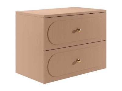 Meuble sous vasque suspendu avec planche  - Vieux rose - 80 cm - SATOBAL