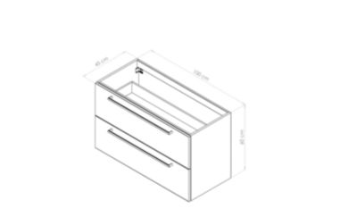 Meuble sous vasque suspendu blanc brillant 2 tiroirs l.100 x H.60 x P.45 cm GoodHome Imandra