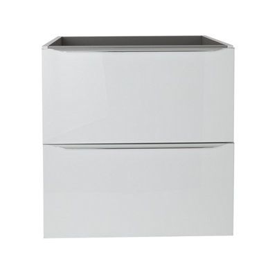 Meuble sous vasque suspendu blanc brillant l.60 x H.60 x P.45 cm, GoodHome Imandra