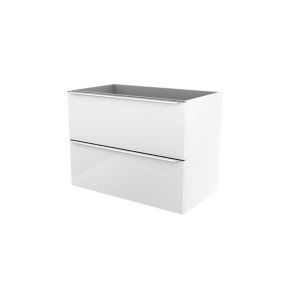 Meuble sous vasque suspendu blanc brillant l.80 x H.60 x P.45 cm, GoodHome Imandra