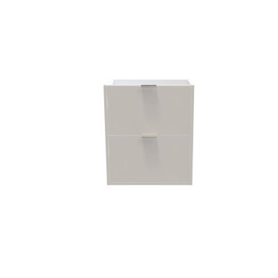 Meuble sous vasque suspendu blanc l.60 cm GoodHome Nava + plan vasque blanc céramique Opah