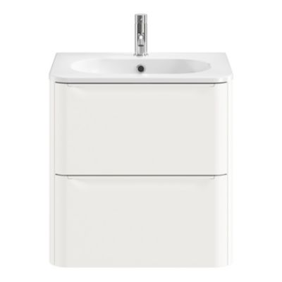 Meuble sous vasque suspendu blanc l.60 x H.60 x P.45,6 cm GoodHome Nevado