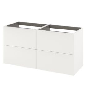 Meuble sous vasque suspendu blanc mat l.120 x H.60 x P.45 cm, GoodHome Imandra