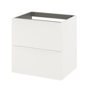 Meuble sous vasque suspendu blanc mat l.60 x H.60 x P.45 cm, GoodHome Imandra