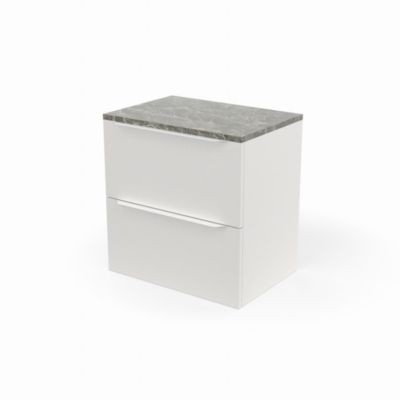 Meuble sous vasque suspendu blanc mat l.60 x H.60 x P.45 cm, GoodHome Imandra