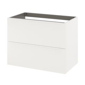 Meuble sous vasque suspendu blanc mat l.80 x H.60 x P.45 cm, GoodHome Imandra