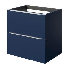 Meuble sous vasque suspendu bleu nuit mat l.60 x H.60 x P.45 cm, GoodHome Imandra