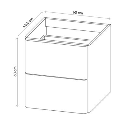 Meuble sous vasque suspendu cachemire l.60 x H.60 x P.45,5 cm GoodHome Nevado