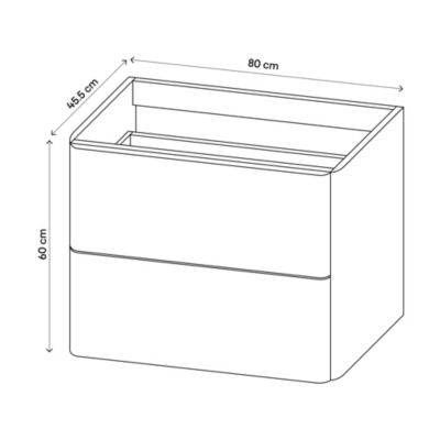 Meuble sous vasque suspendu cachemire l.80 x H.60 x P.45,5 cm GoodHome Nevado