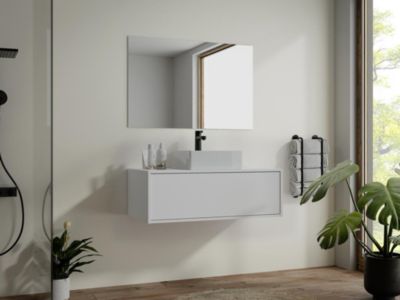 Meuble sous vasque suspendu - Coloris blanc - 94 cm - TEANA II