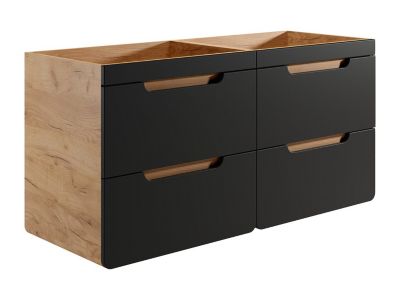 Meuble sous vasque suspendu coloris naturel et anthracite - 120 cm - ARUBA