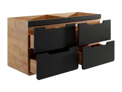 Meuble sous vasque suspendu coloris naturel et anthracite - 120 cm - ARUBA