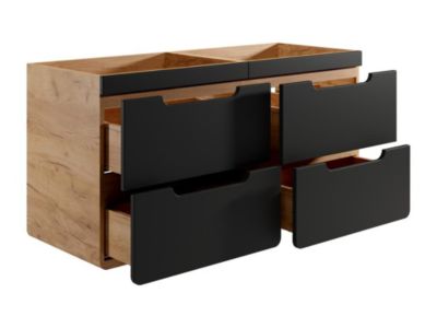 Meuble sous vasque suspendu coloris naturel et anthracite - 120 cm - ARUBA