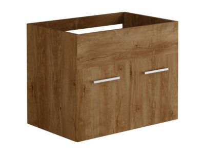 Meuble sous vasque suspendu - Coloris naturel foncé - 60 cm - CLAUDIA II