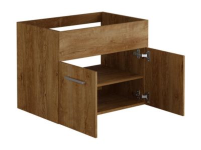 Meuble sous vasque suspendu - Coloris naturel foncé - 60 cm - CLAUDIA II