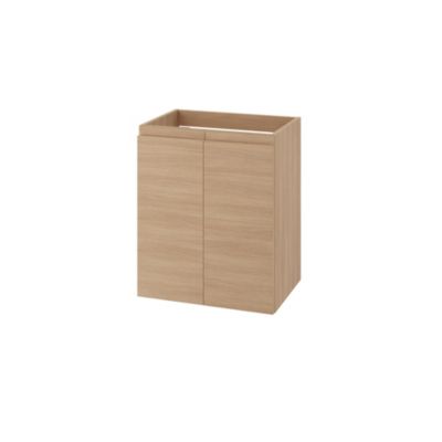 Meuble sous vasque suspendu effet chêne clair 2 portes l.50 x H.60 x P.36 cm GoodHome Imandra