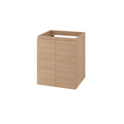 Meuble sous vasque suspendu effet chêne clair 2 portes l.50 x H.60 x P.45 cm GoodHome Imandra