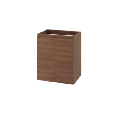 Meuble sous vasque suspendu effet chêne foncé 2 portes l.50 x H.60 x P.36 cm GoodHome Imandra