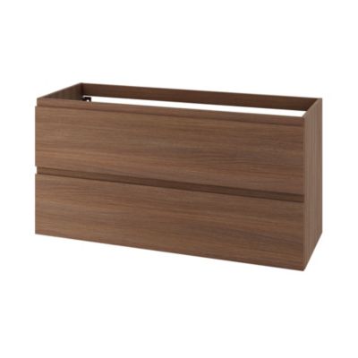 Meuble sous vasque suspendu effet chêne foncé 2 tiroirs l.120 x H.60 x P.45 cm, GoodHome Imandra