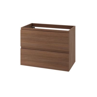 Meuble sous vasque suspendu effet chêne foncé 2 tiroirs l.80 x H.60 x P.45 cm GoodHome Imandra
