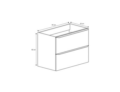 Meuble sous vasque suspendu effet chêne l.80 x H.60 x P.45 cm, GoodHome Imandra