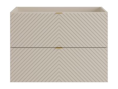 Meuble sous vasque suspendu en chevrons - Coloris beige - 80 cm - DORIONI