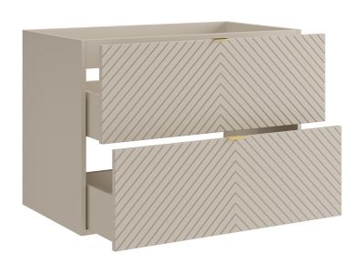 Meuble sous vasque suspendu en chevrons - Coloris beige - 80 cm - DORIONI