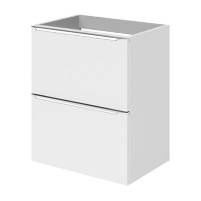 Meuble sous vasque suspendu faible profondeur blanc brillant l.50 x H.60 x P.36 cm, GoodHome Imandra