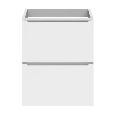 Meuble sous vasque suspendu faible profondeur blanc brillant l.50 x H.60 x P.36 cm, GoodHome Imandra