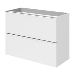 Meuble sous vasque suspendu faible profondeur blanc brillant l.80 x H.60 x P.36 cm, GoodHome Imandra