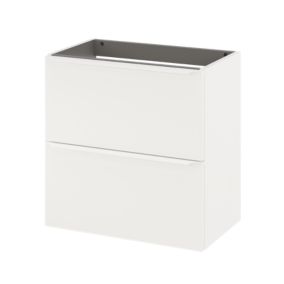 Meuble sous vasque suspendu faible profondeur blanc mat l.60 x H.60 x P.36 cm, GoodHome Imandra