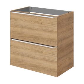 Meuble sous vasque suspendu faible profondeur effet chêne l.60 x H.60 x P.36 cm, GoodHome Imandra