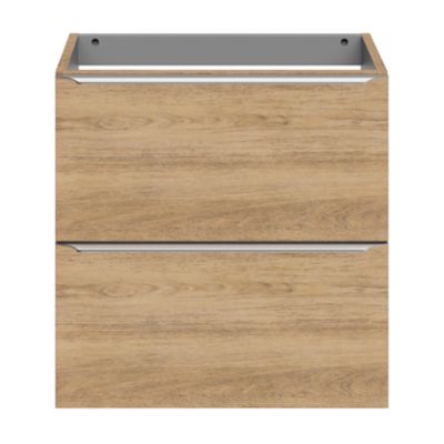 Meuble sous vasque suspendu faible profondeur effet chêne l.60 x H.60 x P.36 cm, GoodHome Imandra