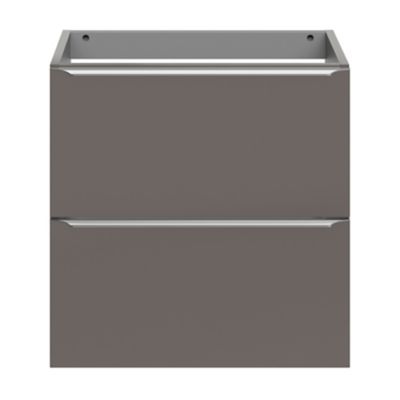 Meuble sous vasque suspendu faible profondeur gris taupe brillant l.60 x H.60 x P.36 cm, GoodHome Imandra