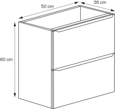 Meuble sous vasque suspendu faible profondeur l.50 x H.60 x P.36 cm, blanc brillant, GoodHome Imandra