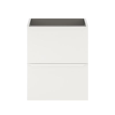 Meuble sous vasque suspendu faible profondeur l.50 x H.60 x P.36 cm, blanc mat, GoodHome Imandra
