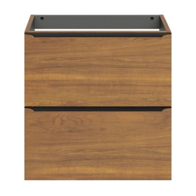 Meuble sous vasque suspendu faible profondeur l.60 x H.60 x P.36 cm, effet noyer, GoodHome Imandra